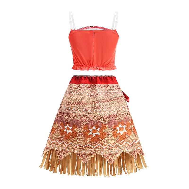 2 4 6 8 Yrs Kids Vaiana Clothing Set Role Playing Moana Disguise Princess Dress Up Pageant Apparel Beach Hawaii Frock