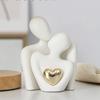 Abstract Couples Embrace Statue Ceramic Miniatures Figurine People Love Sculpture  Home
