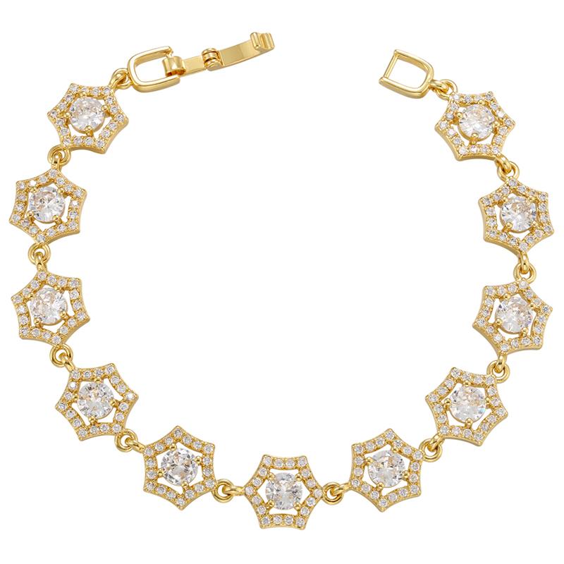 ZHUKOU 8 styles Gold Women's Bracelet CZ Crystal Zircon Shiny Bracelet Women Jewelry VL143