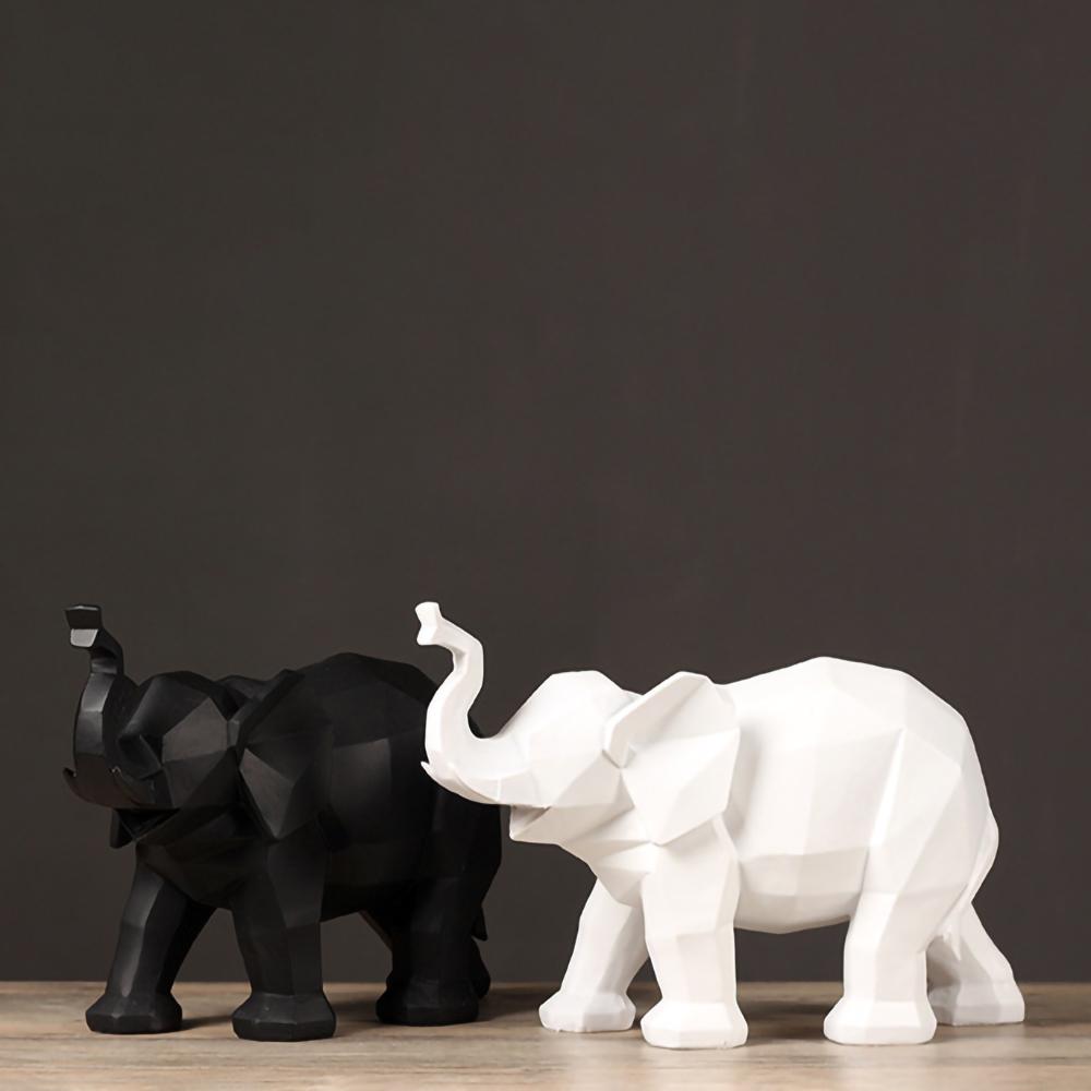 Abstract Origami Geometric Small Elephant Resin Ornaments Home Wine Cabinet Bookcase Model Room Shelf Soft Ornaments