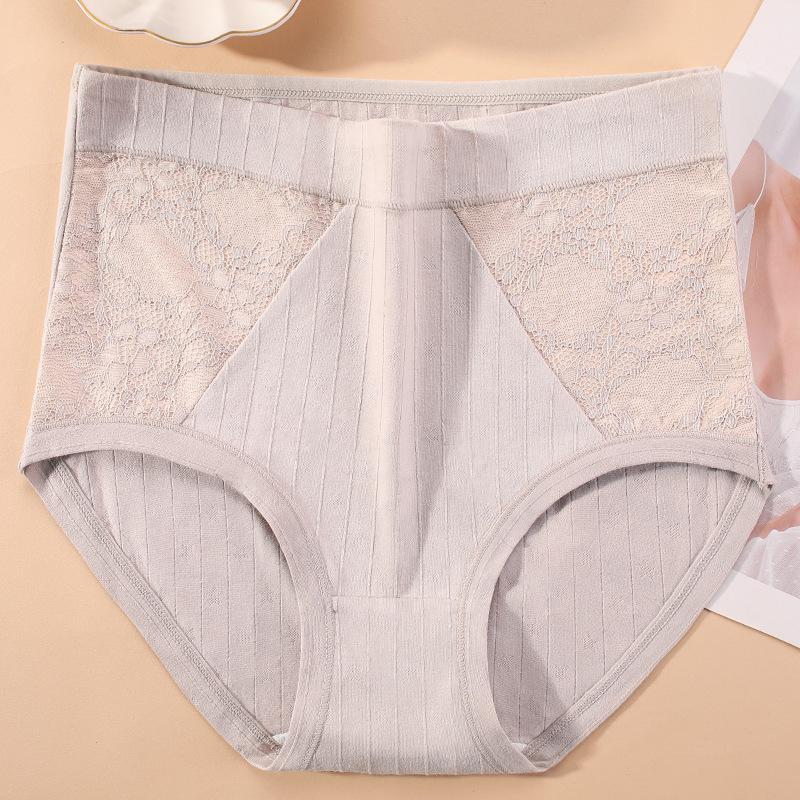 Mom Underwear for Women Panites High Waisted Pure Cotton Lace Middle-aged and Elderly Women Plus Size Triangle Panties