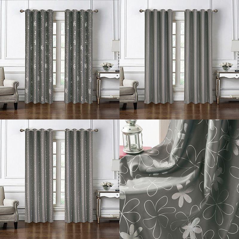 Красивые серые шторы со звездами, луной, цветами и точками, предлагающие современную функцию затемнения