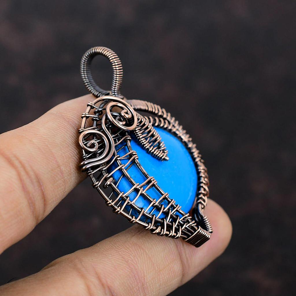 Спящая красавица бирюзовый кулон медная проволока обернутый кулон ручной работы проволочные украшения натуральный драгоценный камень кулон медные украшения для подарка
