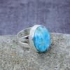 Caribbean Larimar Gemstone Handmade 925 Sterling Silver Ring Jewelry All Size
