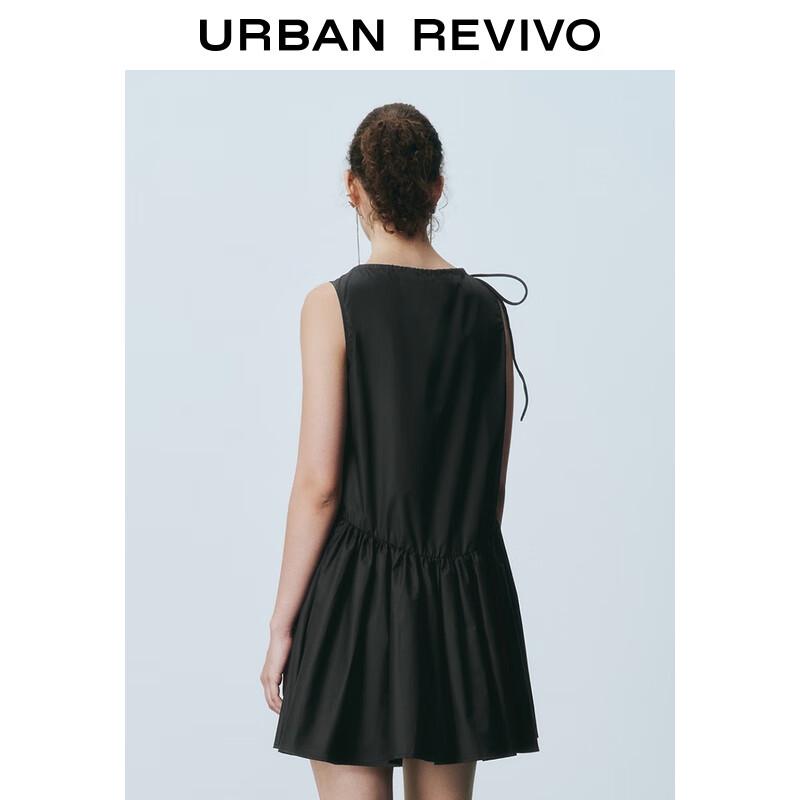 UR 2025 Summer French Style Tie-Waist Sleeveless A-Line Dress