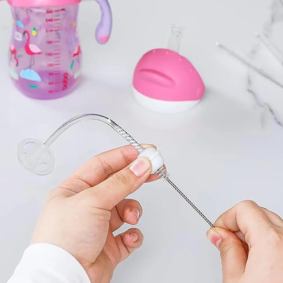 10 шт., набор кистей для чистки соломинок, удлиненное средство для чистки трубок для очков, соломенных чашек, бутылок и трубок, набор чистящих средств для мытья