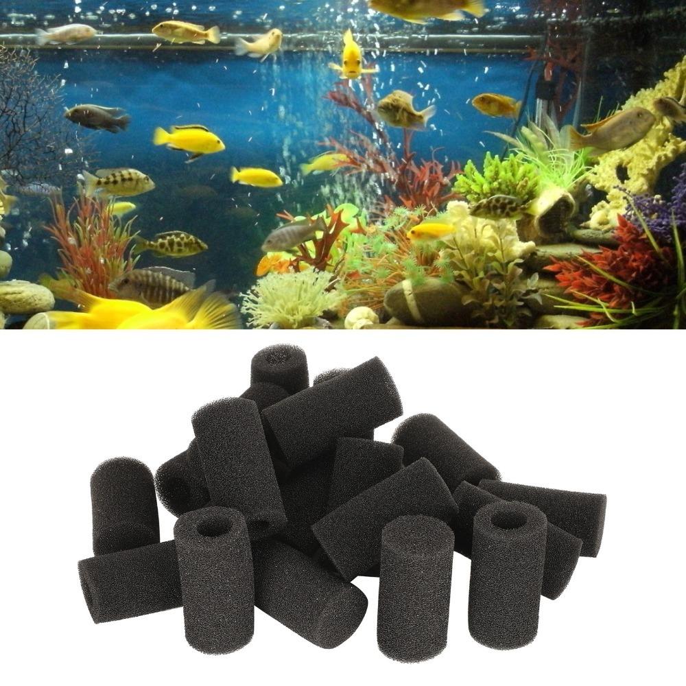 20Pcs Black Aquarium Intake Sponge Guard Fish Tank Filtration System