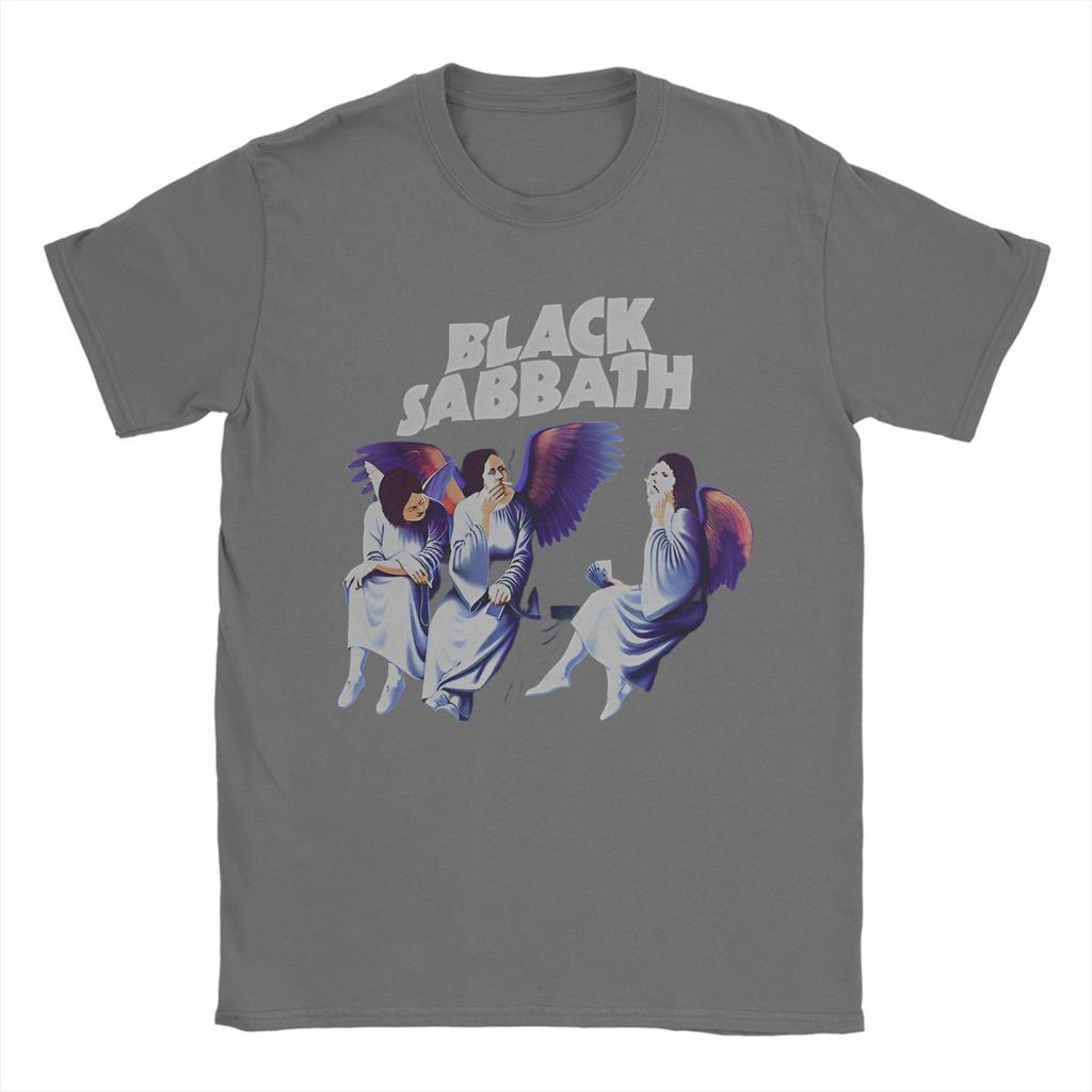 Мужские футболки Black Sabbath Heaven And Hell, хлопковые футболки, пляжный уличный стиль, футболка с коротким рукавом, с круглым вырезом, свободная футболка, большие размеры