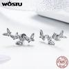 925 Sterling Silver Decorative Butterflies Stud Earrings Classic Small Earrings For Women