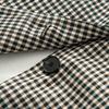 2026 Womens Casual Houndstooth Fitted Blazer Long Sleeve Stand Collar Single Breasted Outerwear