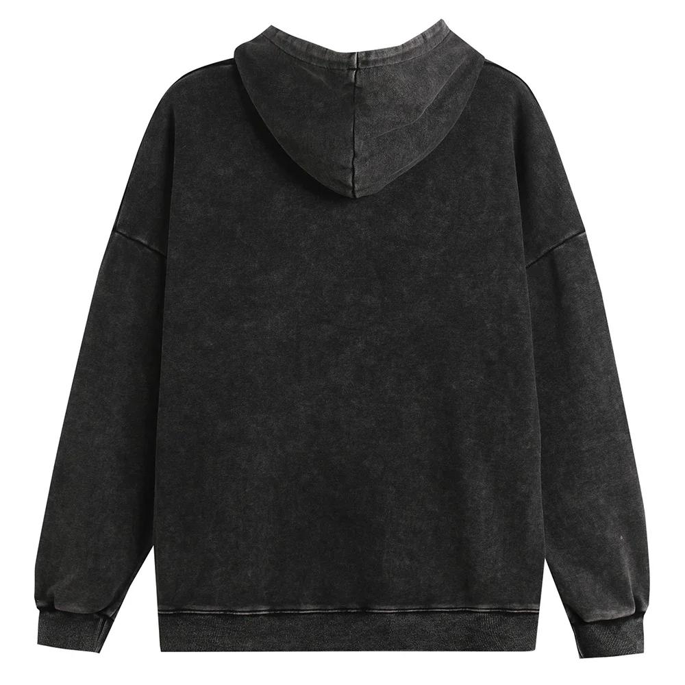 Винтажные стираные толстовки мужские и женские хлопковые ретро-толстовки с длинным рукавом в стиле Харадзюку, модные свободные пуловеры в стиле хип-хоп, уличная одежда