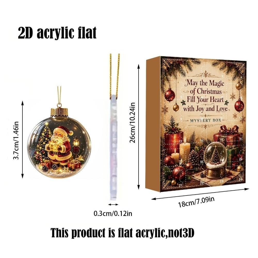 Acrylic Christmas Advent Calendar 2D Flat Festive Calendar Gift Countdown Blind Box Gift Giving