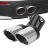 Car Exhaust Trim Muffler Pipe Tail Car Decoration Chrome Tail Pipe Stainless Steel Curved Double Outlet