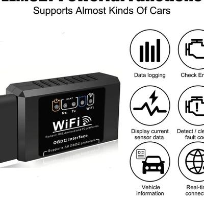 Популярный ELM327 WiFi OBD2 Сканер кодов V1.5 Инструменты для диагностики автомобиля Детектор неисправностей автомобиля для Android/IOS/ПК