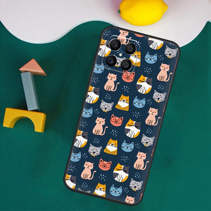 Милый Чехол С Рисунком Кота Котенка Для Honor 200 Pro 50 70 90 X9a X8a X8 X9 X8b X9c X9b Honor Magic 7 Lite 5 6 Pro Чехол