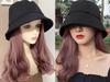 Lily's Select Bucket Hat Wig, Long Curly, 35cm, Pink Ash, with Hat Extensions, Point Wig, Ivory (Black X Ash Pink (35cm Curl))