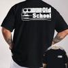 Мужская хлопковая футболка с графикой в стиле Old School, свободный крой, короткий рукав, круглый вырез, футболка с принтом