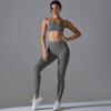 Seamless Yoga Outfit Auroth Women Sportsweat Back Cross Bra High Waist Gym Running Leggings Fitness Set