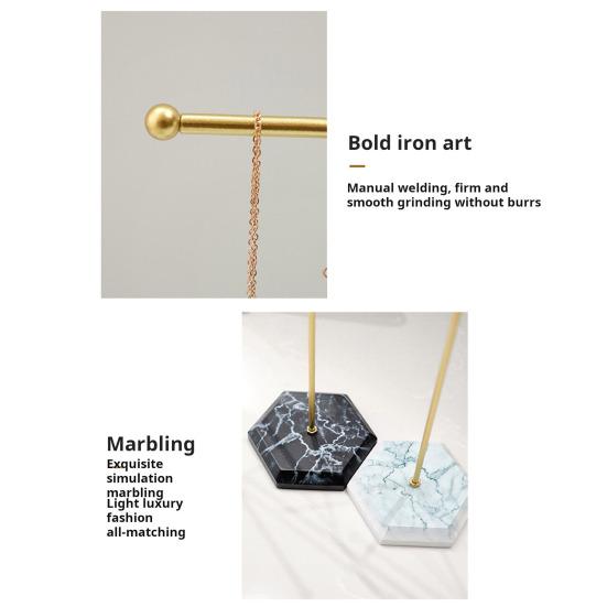 Metal T-shaped Jewelry Display Stand Necklace Holder with Stable Base Necklace Bracelet Storage Rack Jewelry Organizer