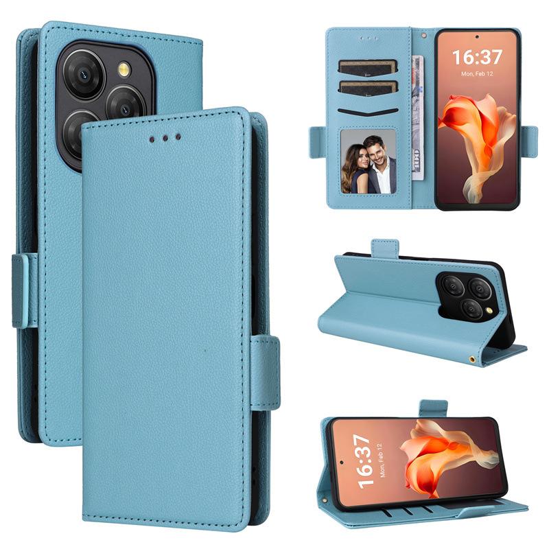 Чехол-книжка для Blackview Shark 9, кожаный чехол с узором личи, магнитный чехол-книжка с подставкой и держателем для карт