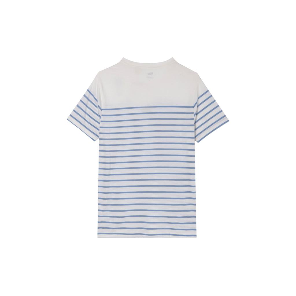 Мужская футболка Levis в полоску с карманом, с коротким рукавом, белая 29813-0041