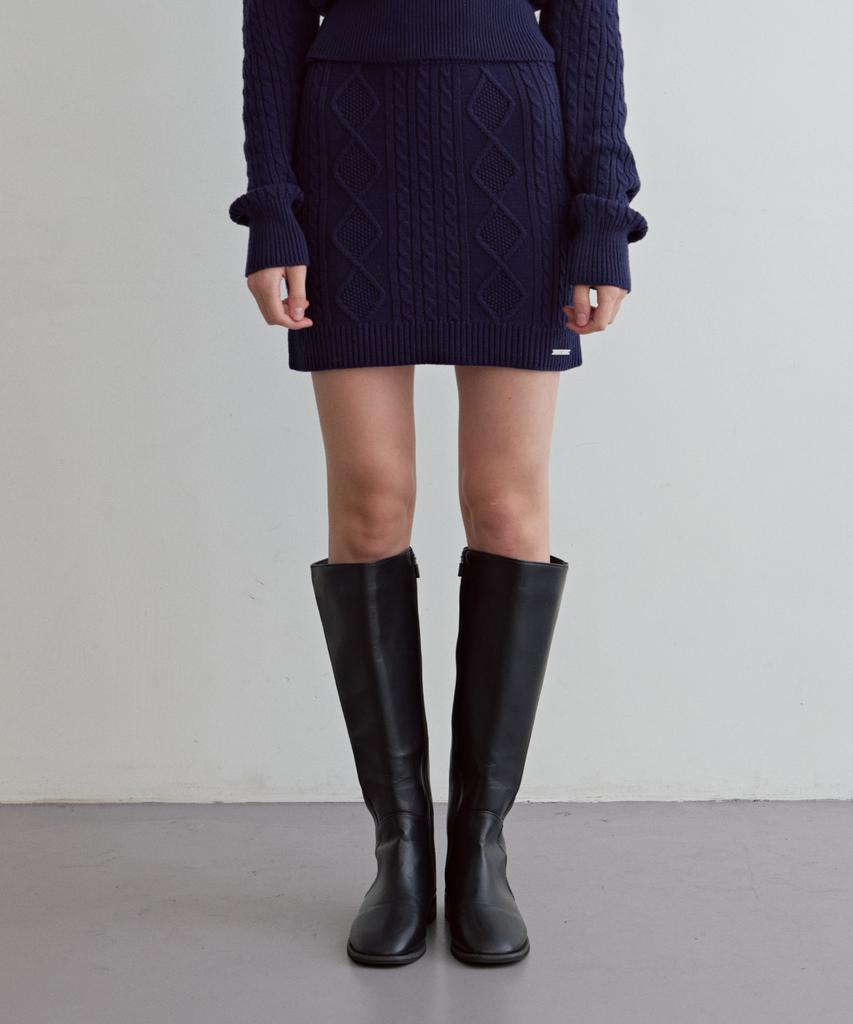 Odier Cable Mini Skirt - Navy