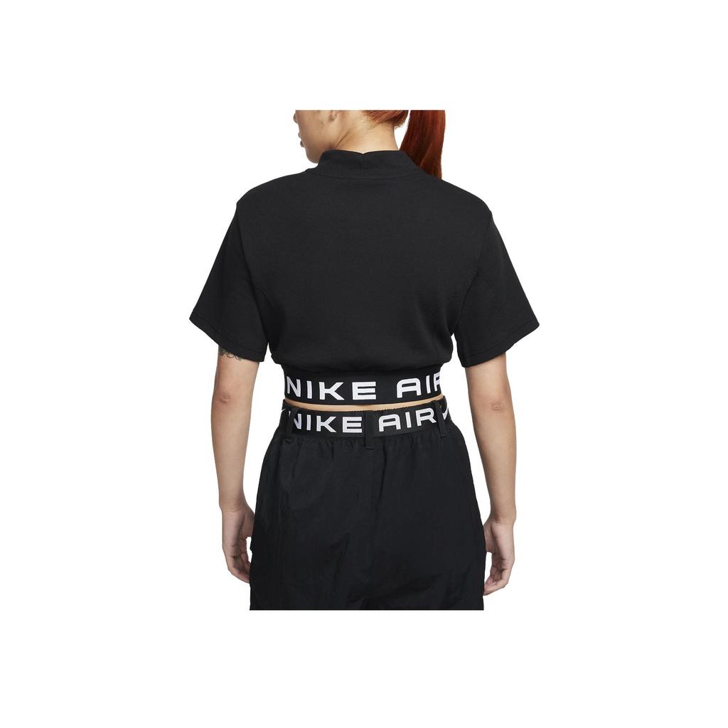 Nike Однотонная футболка с круглым вырезом и коротким рукавом с буквенным принтом, женские топы, черный цвет FB8247-010