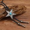 Vintage Western Cowboy Bolo Tie Horn Necktie Punk Necklace Costume Accessory Bolo Tie Western