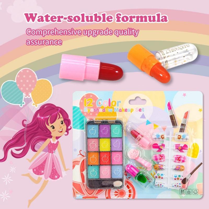 Kids Makeup Kit for Girl Toys Washable Real Cosmetic Makeup Girls Princess Gift Play Make Up Toys for Toddler Safe & Non-Toxic
