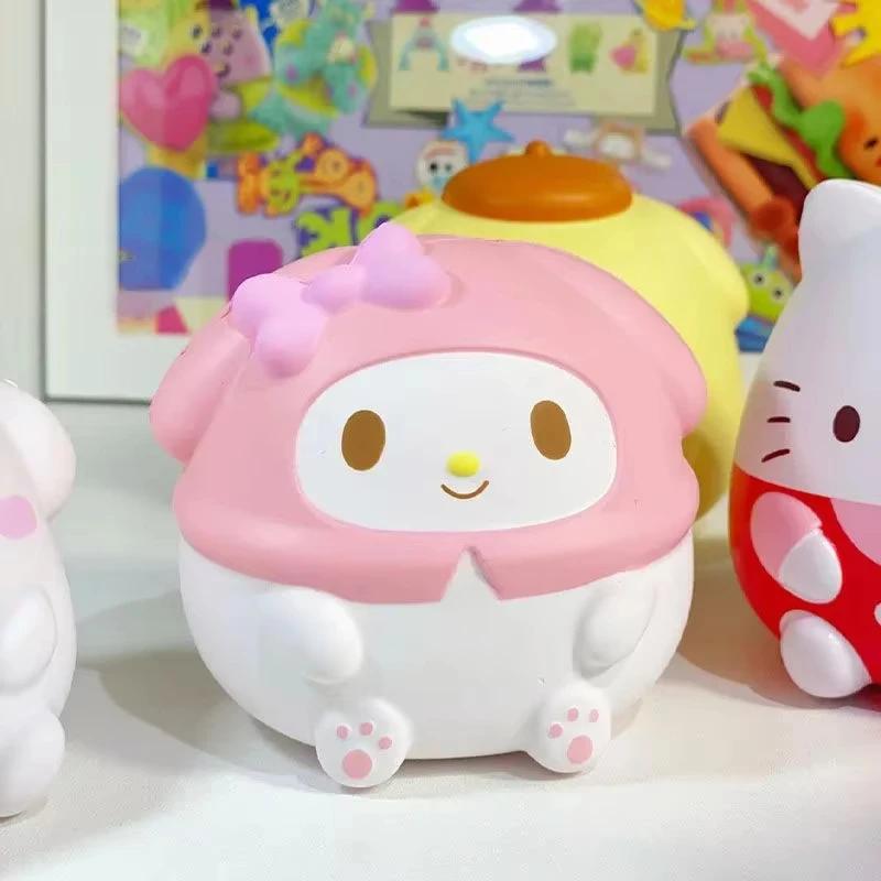 Sanrio Cute Stress Relief Toys Cinnamoroll Kawaii Plush Anime Cartoon Kids Stress Relieving Handheld Therapy Figurine Gift