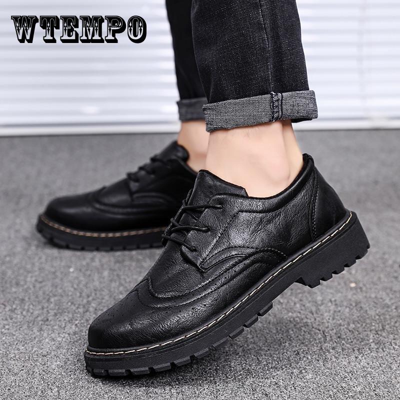Men Classic Dress Shoes Leather Carved Formal Shoes Oxford Sneakers Pointed Leather Dress Shoes
