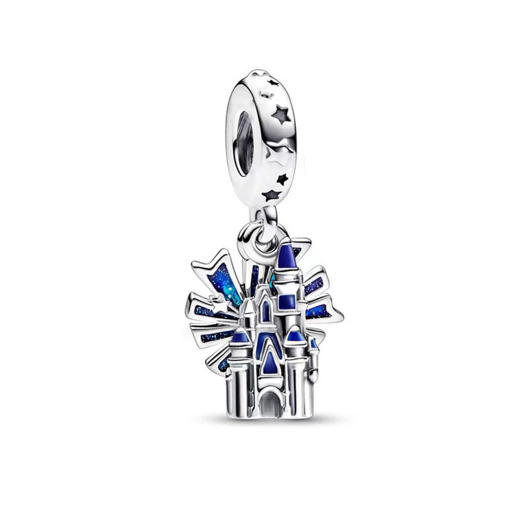 Flower Fairy Castle Bow Charm Silver 925 Fine Jewelry For Women Bracelet Beads New