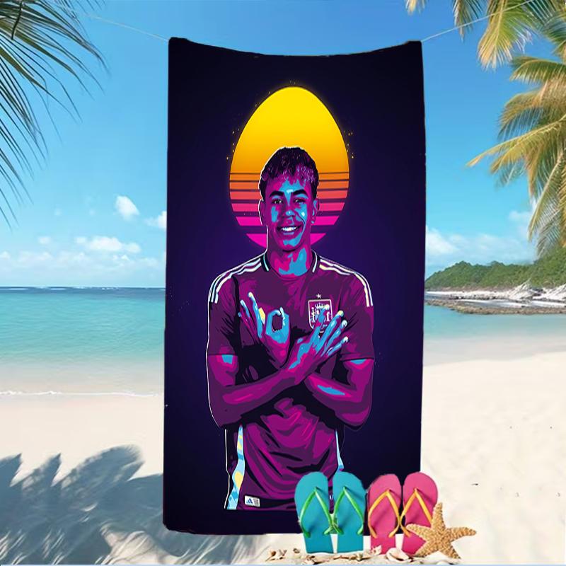 Beach Towel with Lamine Yamal Pattern - soft,absorbent,machine washable Lightweight&Modern,swimming,Travel Essentials
