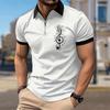 Мужская рубашка поло повседневная на молнии с коротким рукавом модная повседневная на молнии лето весна стандартный крой Примечание 3D принт рубашка