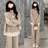 Весна 2025 Женский повседневный костюм-двойка: Кардиган-свитшот из двух частей и брюки широкого кроя