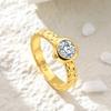 Ring 925 Sterling Silver Sparkling Gold Heart Star Moon Chain Ring For Women Man Girl Wedding Anniversary Part Ring Jewelry Gift