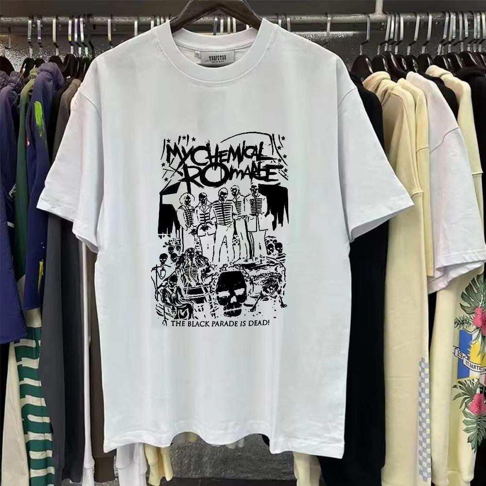 Fashion Harajuku T-Shirt My Chemical Romance Mcr Dead Men's T-Shirt Black Parade Punk Emo Rock Summer Tee Tops Women Clothing