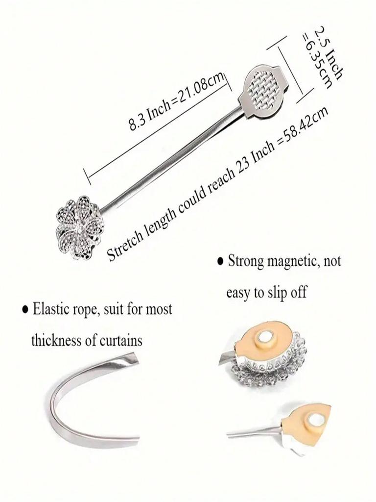 Магнитные подхваты для штор с кристальным декором - Универсальные фиксаторы для штор для гостиной, офиса и домашнего декора |