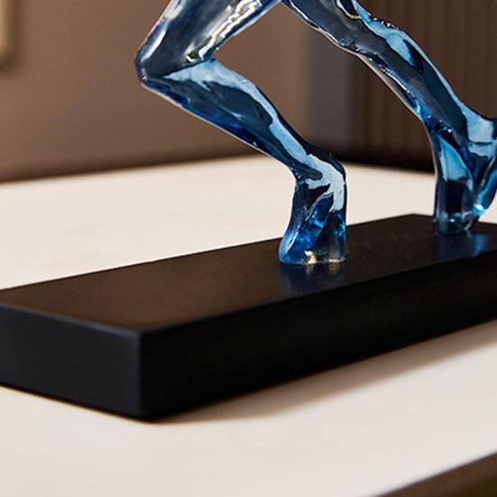 Male Runner Sculpture Abstract Resin Running Figurine Modern Home Decoration for