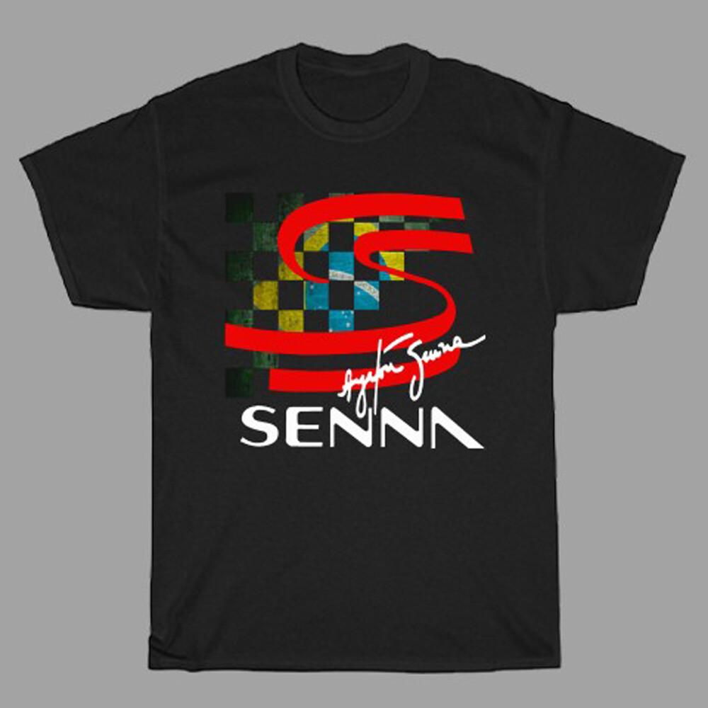 Ayrton Senna Sports Men#039;s Black Size S to 5XL Unisex T-Shirt