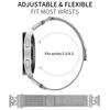 For Samsung Galaxy Watch4 40mm/44mm Bands Stainless Steel M-Type Milanese Watch Band Silver Wrist Strap