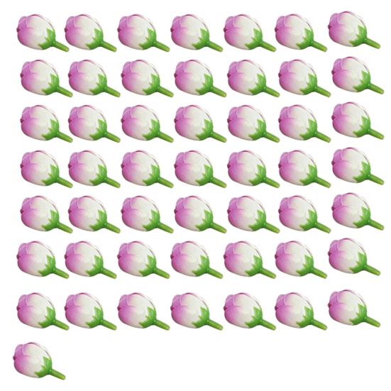 50Pcs 2cm Fake Roses Bud Artificial Flower Wedding Bride Bouquet DIY Party Decor