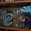 Книгодержатели с дизайном змеи из смолы, готический стиль, голова змеи и хвост змеи, книжная полка, орнамент, декоративное ручное изделие, декор для полки