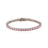 4mm Iced Out Single Row Colorful CZ Tennis Bracelet Brass Rhodium Plated Fashion Jewelry for Women Gift