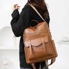 Мягкий кожаный рюкзак для женщин, Ретро британская мода, Универсальный школьный рюкзак, Повседневный