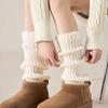 Women's Leg Warmer, White Knitted Warm Calf Socks, Suitable for Autumn and Winter