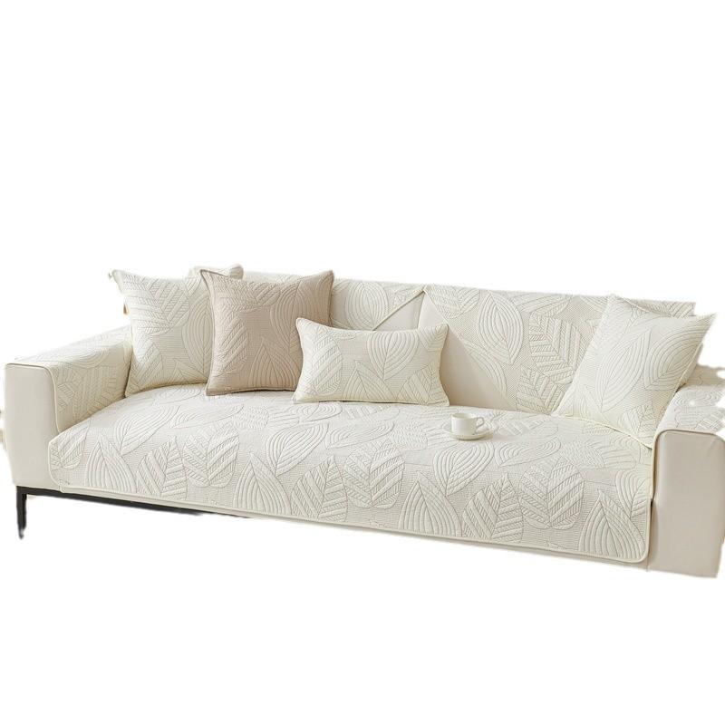 Modern Simple Sofa Cushion Cotton Four-Season Universal Fabric Non-Slip Pure Cotton Sofa Cover Straight Row Sofa Seat Cushion