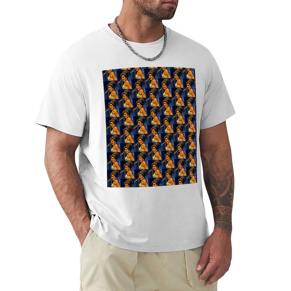 Amy Winehouse portrait TShirt Classic Crew Neck Cotton TShirt
