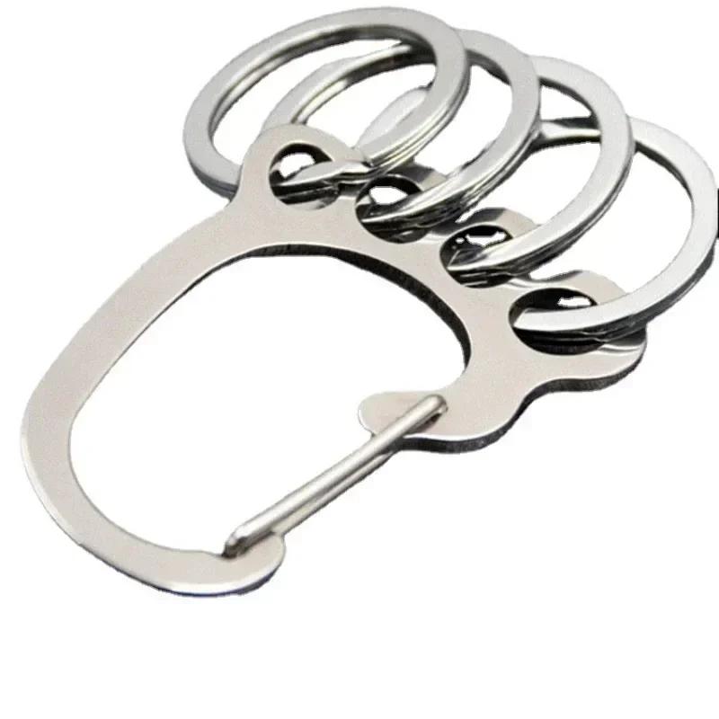 Креативный брелок в форме ноги, гладкая пряжка из нержавеющей стали с 4 кольцами для ключей, забавный подарочный держатель для ключей