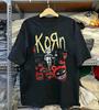 Мужская унисекс футболка в винтажном стиле с логотипом рок-группы Korn
